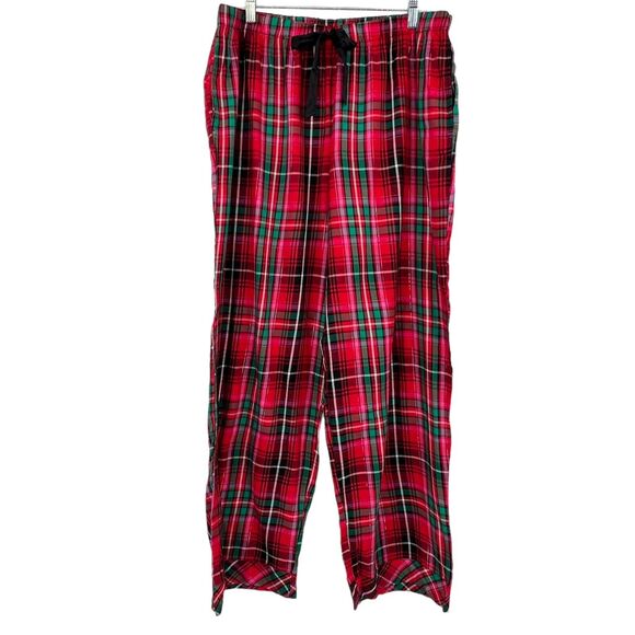 New Victoria's Secret Red Green Flannel Plaid Pajama Set Long Sleeve Shirt Pant - Picture 4 of 6